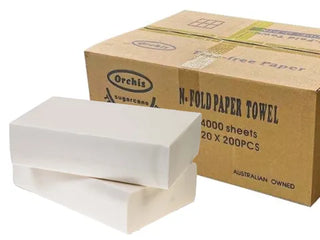 Orchis'  (Slim Fold) Paper Towel White (21x23cm) (Folded 7.7x23cm) 20x200pcs/ctn