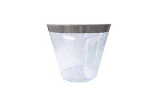 250mL Clear Hard Plastic Tumbler With Silver Rim