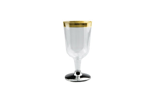 200ml Wine Glass With Gold Rim Clear Base