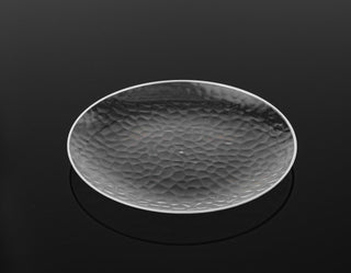 180mm Heavy Duty Clear Dimple Plate with Silver Rim