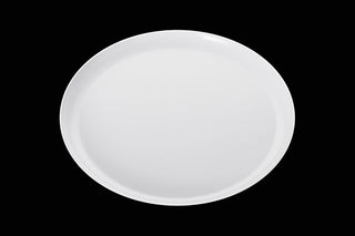 160mm Heavy Duty White Plate with Silver Rim