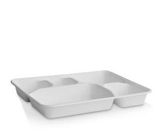 5 Deep Compartments Sugarcane Tray 400pc/ctn