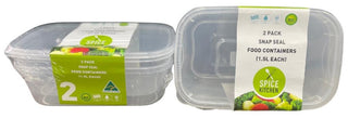 2PK 1.5LTR Food Storage Containers - *Australian Made*