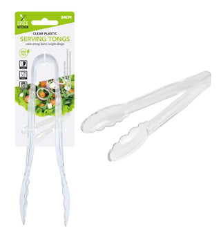 Clear Series Plastic Serving Tongs-24CM