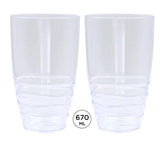 Plastic Wave Series Style Tall Tumbler-670ML