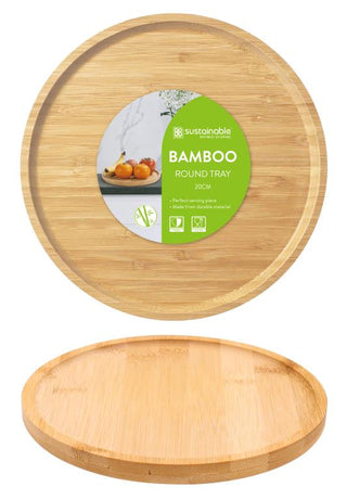 Bamboo Round Serving Tray - 20CM x 1.5CM