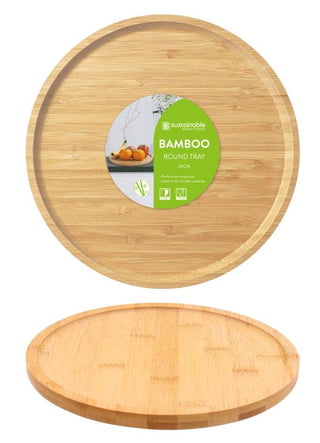 Bamboo Round Serving Tray - 24CM x 1.5CM