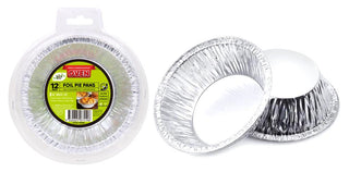 12PK Foil Pie Pans - 12.5CM x 7.6CM x 3.2CM