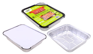 4PK Jumbo Foil Containers W/Lids - 318MM x 260MM x 60MM