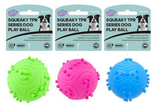 Squeaky TPR Pet Play Ball- 6.5CM - Dog Face Decal Series
