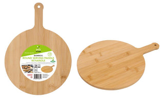 10" Series Bamboo Round Serving Tray W/ Handle