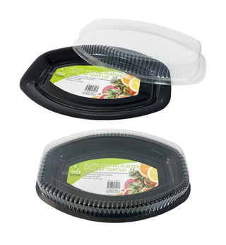 Jumbo Oval Platter with Clear Dome Lid