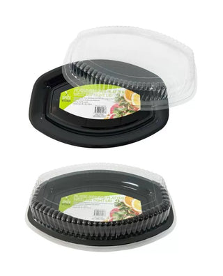 Large Oval Platter with Clear Dome Lid