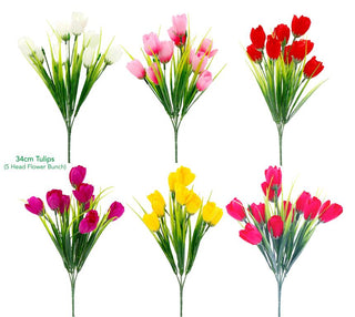 Decoratve Artificial Flowers - 34CM Tulips