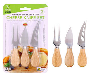 3PCE Cheese Knife & Accessories Set