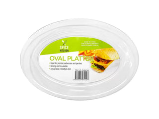 Transparent Plastic Platter - Oval - 40CM x 28CM