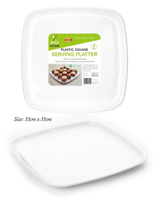 Plastic Resuable Square Serving Platter - 35CM x 35CM 180g