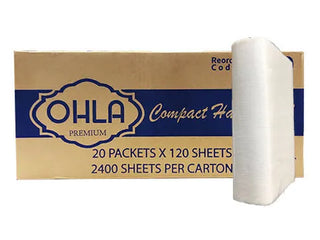 OHLA  Premium Compact Hand Towel (19x25cm) 2400 Shts/CTN