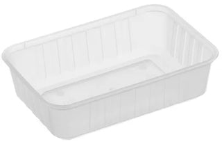 Genfac' 680ml Ribbed Rectangular Containers Natural (500pcs/CTN)